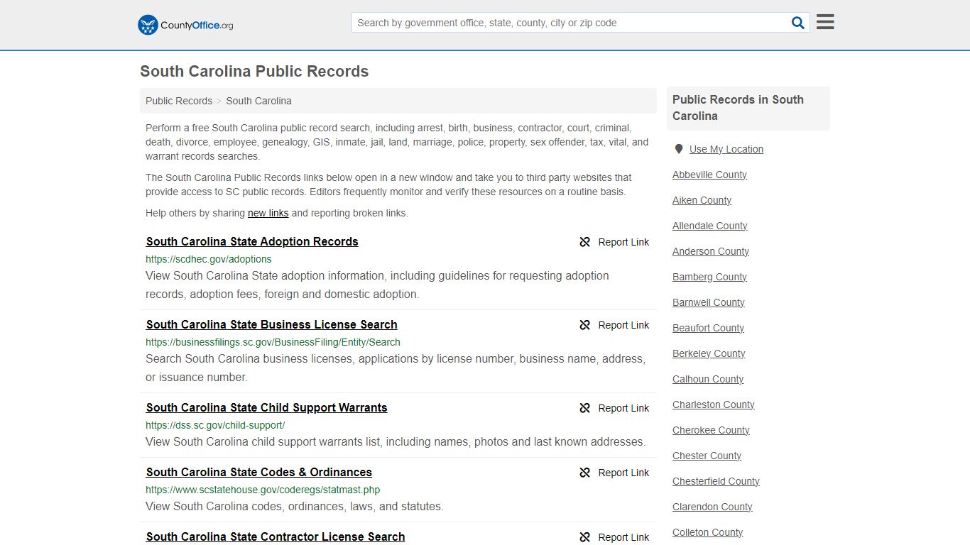 Public Records - South Carolina (Business, Criminal, GIS, Property ...